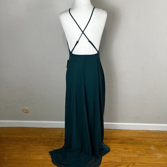 NEW Lulu's Mythical Kind of Love Dark Green Square Neck Maxi Dress Size XS - Picture 5 of 9